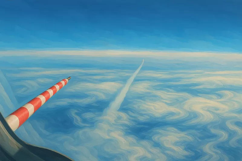 Estelas de condensación medidas con el avión de investigación DLR Falcon 20E / DLR-Monika Scheibe. Ilustración generada con IA a partir de una imagen de A4CLIMATE Estelas de condensación medidas con el avión de investigación DLR Falcon 20E / DLR-Monika Scheibe. Ilustración generada con IA a partir de una imagen de A4CLIMATE