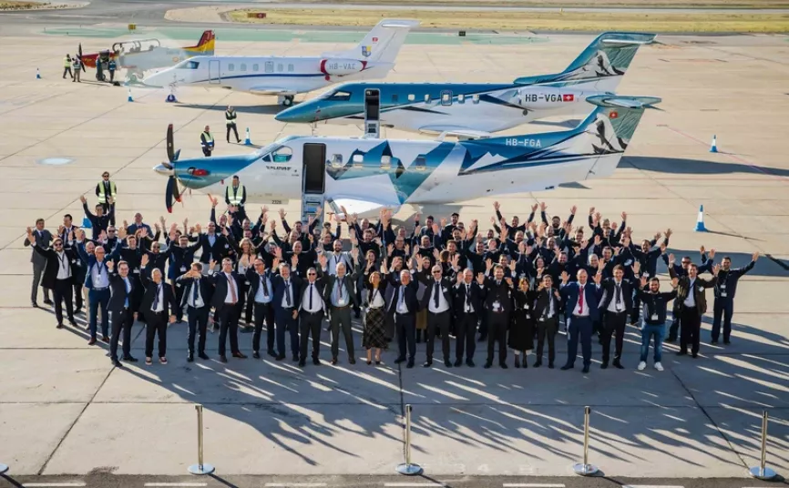 Inauguración de la nueva planta de Pilatus Aircraft Ibérica SA cerca de Sevilla. Foto: Pilatus
