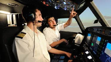 Cabina del nuevo simulador de Europea Flyers. Foto: Europea Flyers