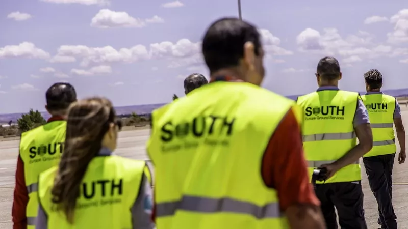Imagen de archivo de trabajadores de South Europe Ground Services. Foto: South Europe Ground Services