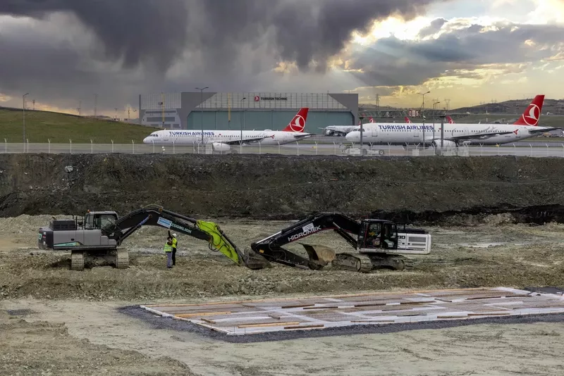 Imagen del comienzo de las obras para la creaci�n de las nuevas infraestructuras de Turkish Airlines. Foto: Turkish Airlines