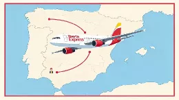 Ilustraci�n generada con IA con un avi�n de Iberia Express.