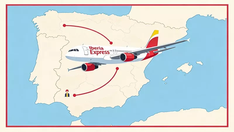 Ilustraci�n generada con IA con un avi�n de Iberia Express.