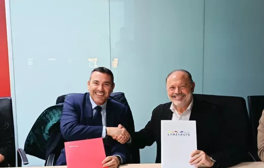 Imagen tras el acuerdo para impulsar el turismo de a Lanzarote en Estados Unidos. Foto: Iberia