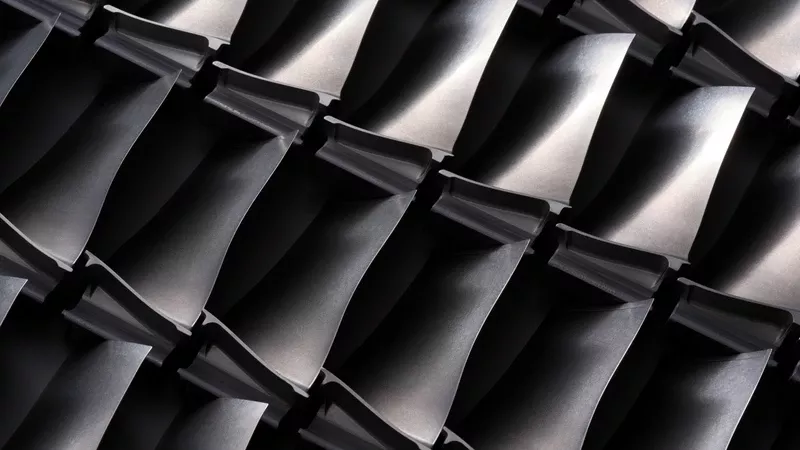 Álabes de un motor de GE Aerospace. Foto: GE Aerospace Álabes de un motor de GE Aerospace. Foto: GE Aerospace