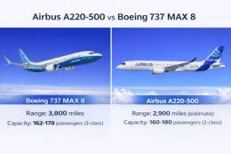 Comparaci�n entre el 737-8 y el A220-500.