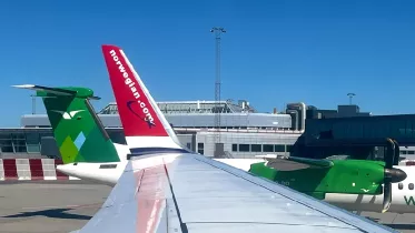 Ala de una avi�n de Norwegian. Foto: Norwegian