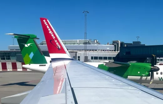 Ala de una avi�n de Norwegian. Foto: Norwegian