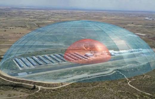 El Proyecto Caelus en el Aer�dromo de Casarrubios ha servido para validar la estrategia de "Doble C�pula" de Sentitech, cubriendo 40 hect�reas y un per�metro de 2.500 metros en un entorno de tr�fico a�reo real. (Sentitech)