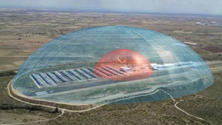 El Proyecto Caelus en el Aer�dromo de Casarrubios ha servido para validar la estrategia de "Doble C�pula" de Sentitech, cubriendo 40 hect�reas y un per�metro de 2.500 metros en un entorno de tr�fico a�reo real. (Sentitech)