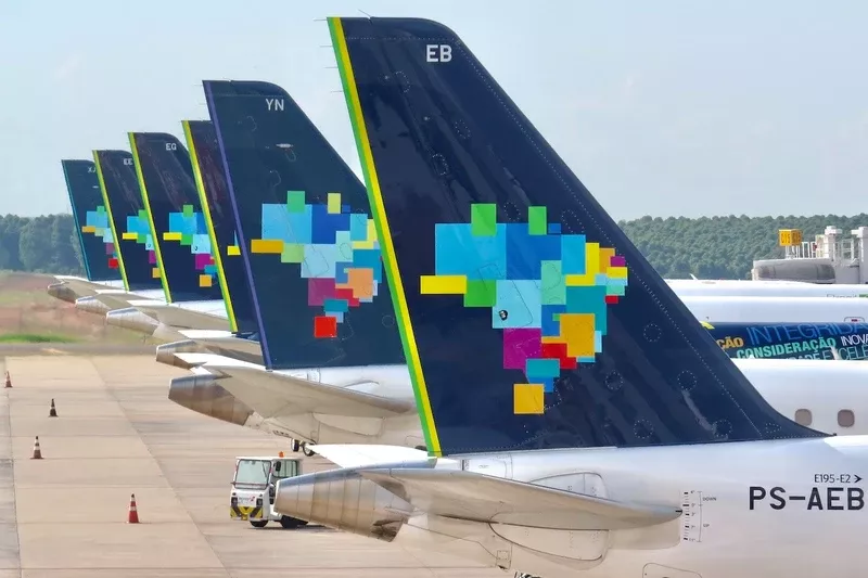 Foto de archivo de aviones de Azul Linhas Aéreas. Foto de archivo de aviones de Azul Linhas Aéreas.