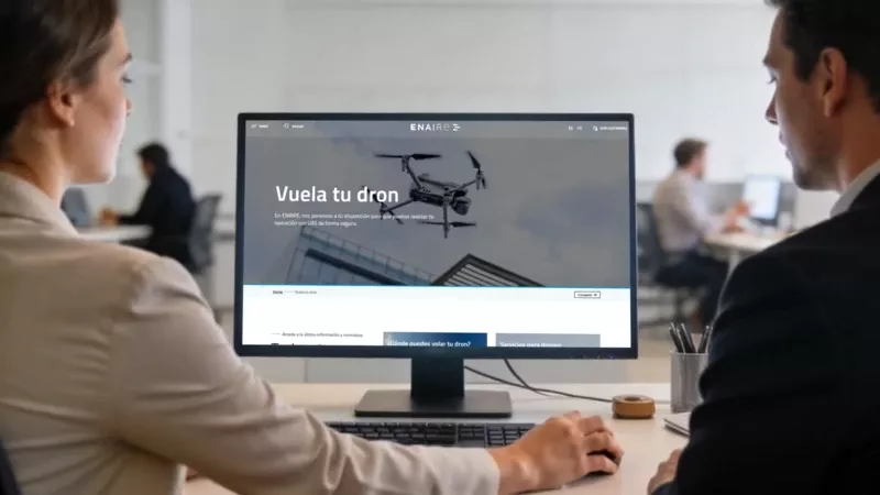 Imagen de la nueva web de Enaire. Foto: Enaire Imagen de la nueva web de Enaire. Foto: Enaire
