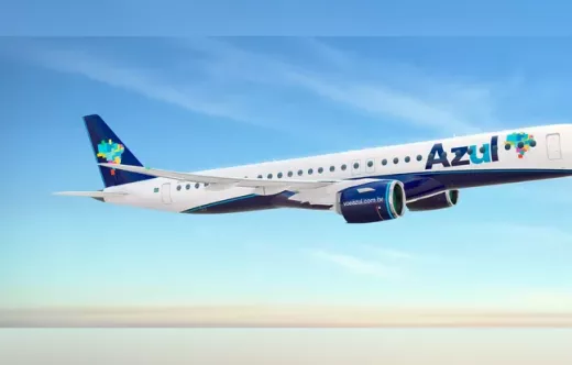 Avi�n Embraer E195-E2 de la aerol�nea brasile�a Azul. Foto: Azul