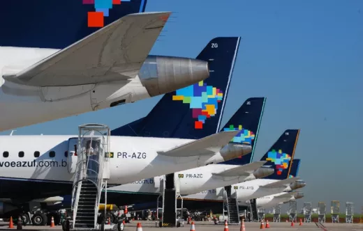 Aviones de la aerol�nea brasile�a Azul.