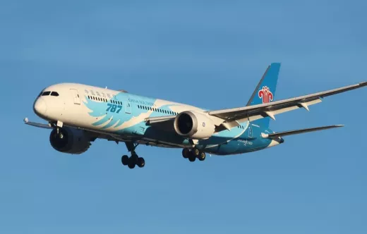 El Boeing 787-9 de China Southern Airlines matr�cula B-1167 aterrizando en el aeropuerto Madrid-Barajas. Foto: Julio Maiz Guti�rrez