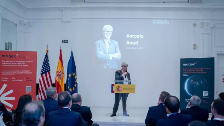 Antonio Abad, CEO de CanarySAT en la presentaci�n de Magec en Washington. Foto: CanarySat.