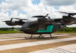 Prototipo de eVTOL a escala real del eVTOL de Eve Air Mobility. Foto: Eve Air Mobility