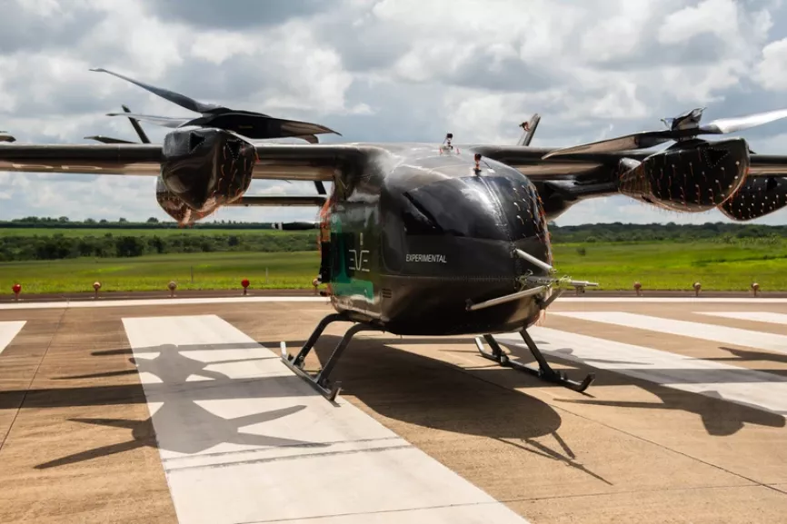 Prototipo de eVTOL a escala real del eVTOL de Eve Air Mobility. Foto: Eve Air Mobility