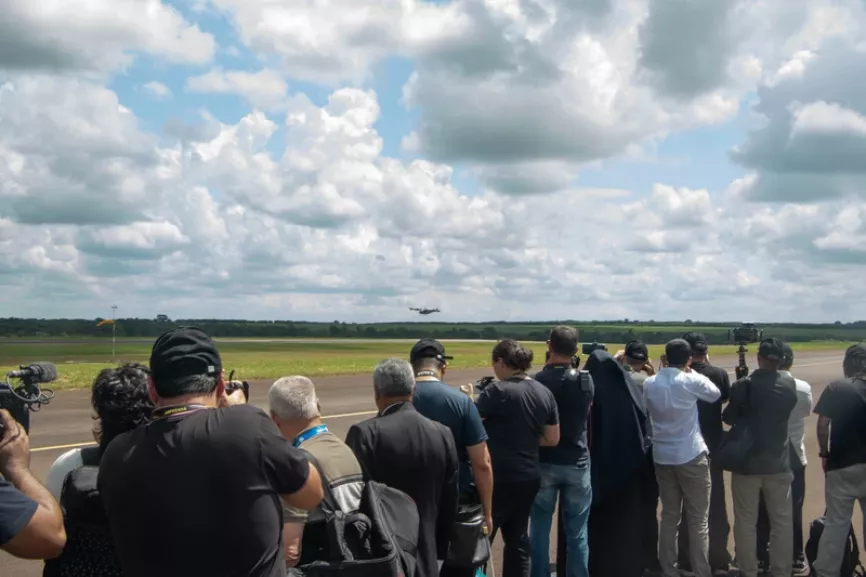 Prototipo de eVTOL a escala real del eVTOL de Eve Air Mobility. Foto: Eve Air Mobility