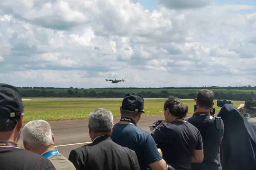 Prototipo de eVTOL a escala real del eVTOL de Eve Air Mobility. Foto: Eve Air Mobility