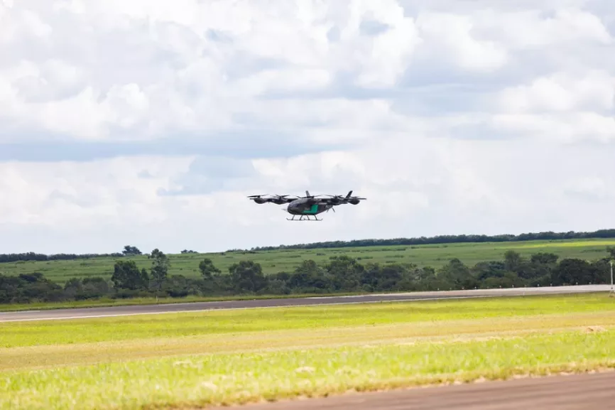 Prototipo de eVTOL a escala real del eVTOL de Eve Air Mobility. Foto: Eve Air Mobility