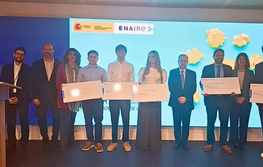 Los cinco premiados del Concurso de Ideas de Negocio de ENAIRE-CRIDA. Foto: Enaire
