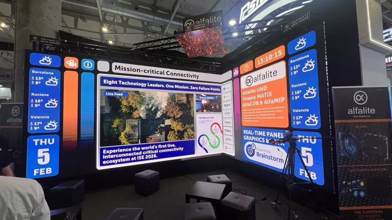 Imagen de archivo de pantallas LED en el estand de Alfalite. Foto: Alfalite Imagen de archivo de pantallas LED en el estand de Alfalite. Foto: Alfalite
