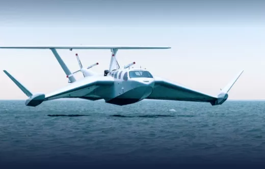 Aeronave de efecto suelo AirFish Voyager de ST Engineering AirX. Foto: ST Engineering AirX