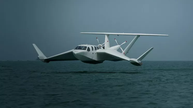 Aeronave de efecto suelo AirFish Voyager de ST Engineering AirX. Foto: ST Engineering AirX