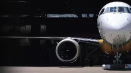 Motor Geared Turbofan (GTF) PW1900G de Pratt & Whitney montado en el ala de un avi�n. Foto: Pratt & Whitney