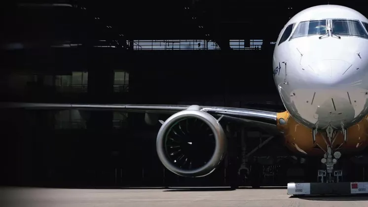 Motor Geared Turbofan (GTF) PW1900G de Pratt & Whitney montado en el ala de un avi�n. Foto: Pratt & Whitney