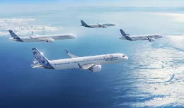 Familia de aviones comerciales de Airbus. Foto: Airbus.