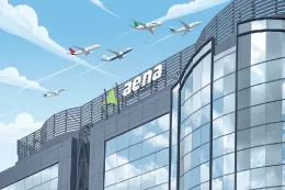 Ilustraci�n generada con IA de un edificio de Aena.