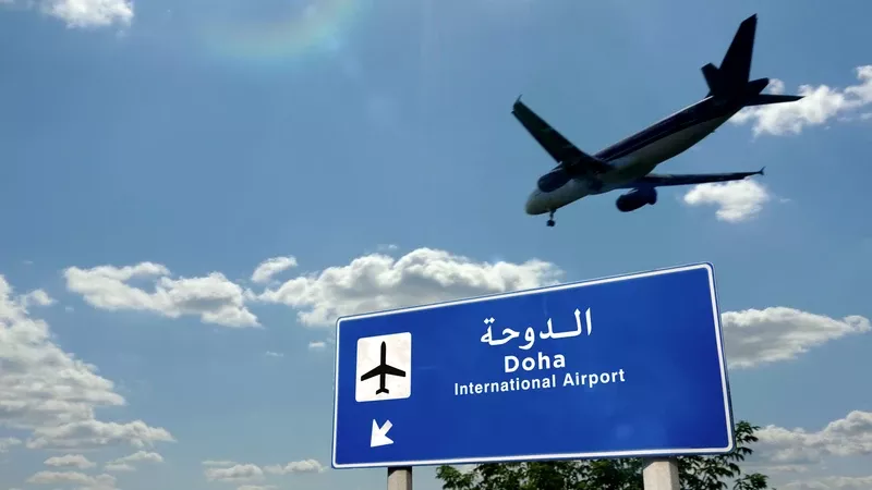 Avi�n de camino al Aeropuerto de Doha. Foto: Travellyze