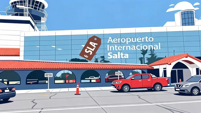 Ilustración generada con IA del Aeropuerto de Salta. Ilustración generada con IA del Aeropuerto de Salta.