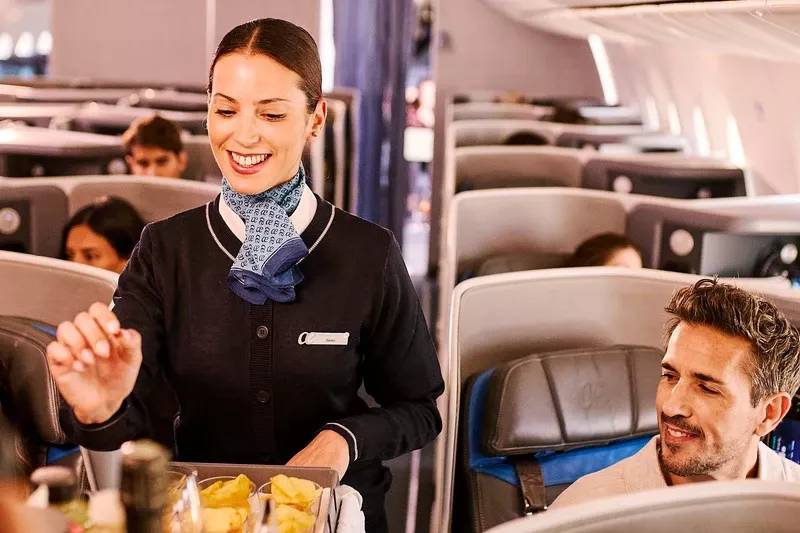 Servicio a bordo en un Boeing 787 de Air Europa. Servicio a bordo en un Boeing 787 de Air Europa.