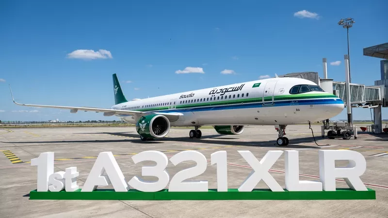 Primer Airbus A321XLR de la aerol�nea Saudia. 