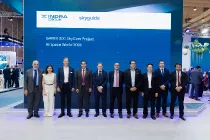 Foto de grupo tras el acuerdo de Indra y el proveedor de servicios de navegaci�n a�rea suizo Skyguide. Foto: Indra Group