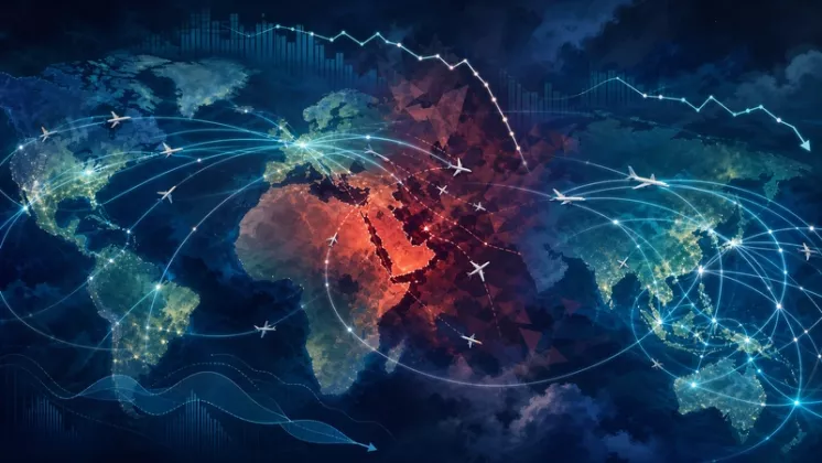 tr�fico a�reo mundial, Oriente Medio