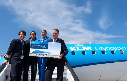 KLM inaugura ruta Santiago Amsterdam. Foto: Arxina