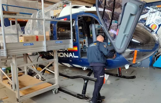 Helic�ptero de la Polic�a Nacional utilizado para la formaci�n de t�cnicos de mantenimiento. Foto: Aviation Group
