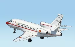 Recreación de un Falcon 900 realizada con IA.