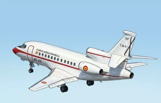Recreaci�n de un Falcon 900 realizada con IA.