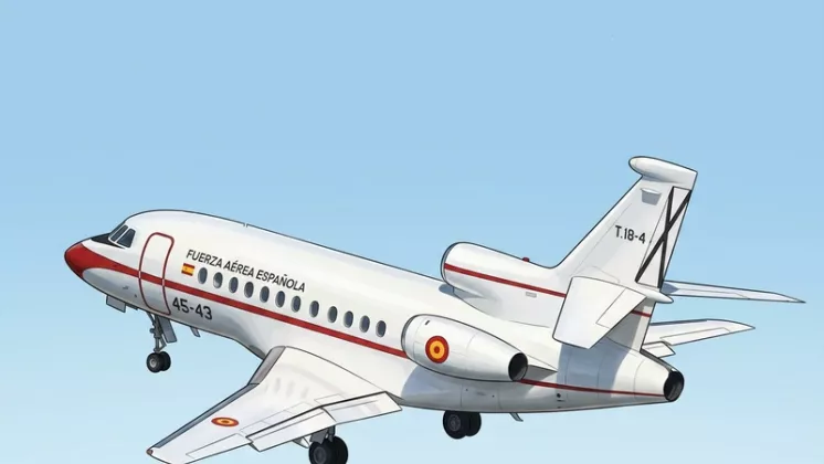 Recreaci�n de un Falcon 900 realizada con IA.