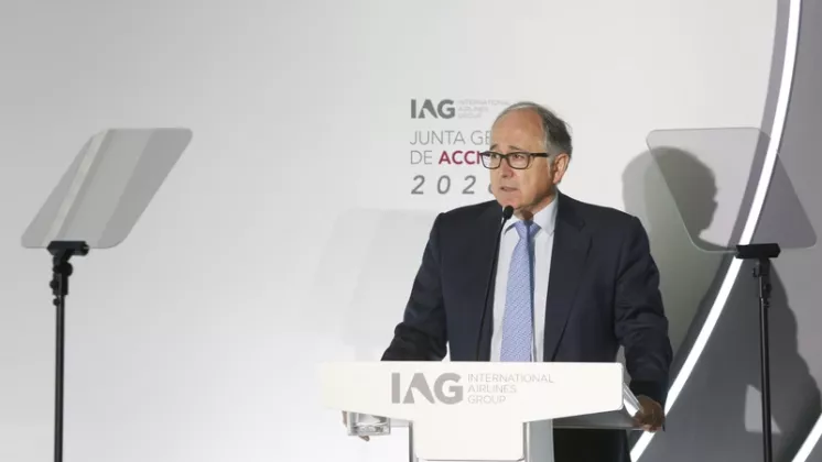 Luis Gallego, consejero delegado IAG durante la junta general de accionistas de IAG. Foto: IAG