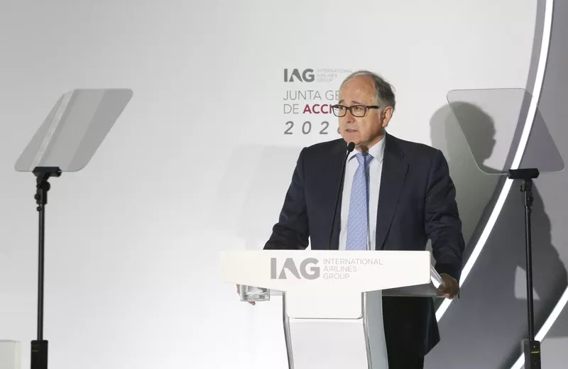 Luis Gallego, consejero delegado IAG durante la junta general de accionistas de IAG. Foto: IAG Luis Gallego, consejero delegado IAG durante la junta general de accionistas de IAG. Foto: IAG