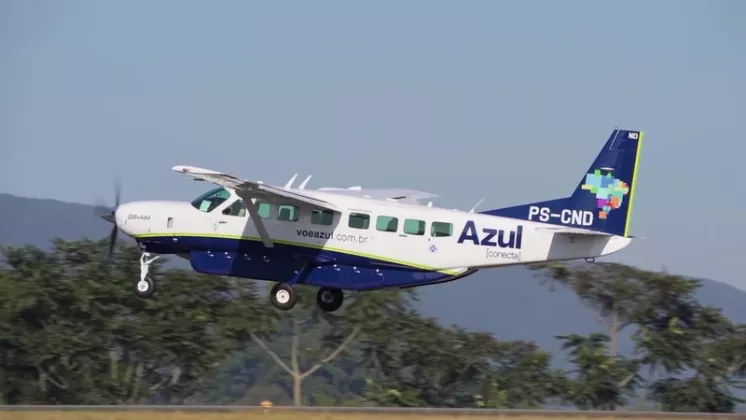 Aeronave de Azul Conecta en vuelo.  Foto: Azul Conecta