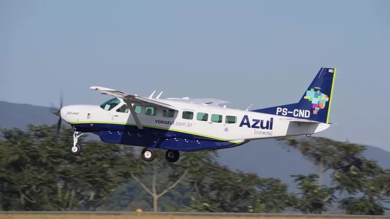Aeronave de Azul Conecta en vuelo. Foto: Azul Conecta Aeronave de Azul Conecta en vuelo. Foto: Azul Conecta