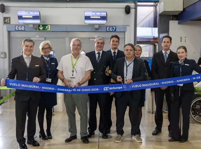 Air Europa. Inauguración ruta Madrid - Ginebra. Foto: Air Europa Air Europa. Inauguración ruta Madrid - Ginebra. Foto: Air Europa