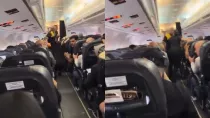 Foto extra�da de un v�deo de un pasajero a bordo de un avi�n de vuelos dom�sticos durante el momento en que se produjo el segundo terremoto en Venezuela.